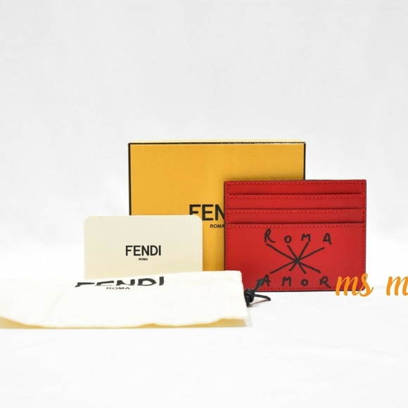 Fendi Other - NIB Fendi red roma amor credit card holder wallet